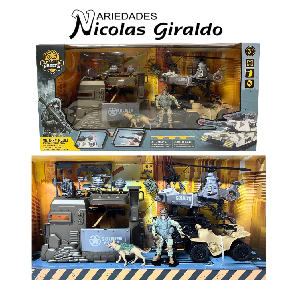 Set militar grande en caja