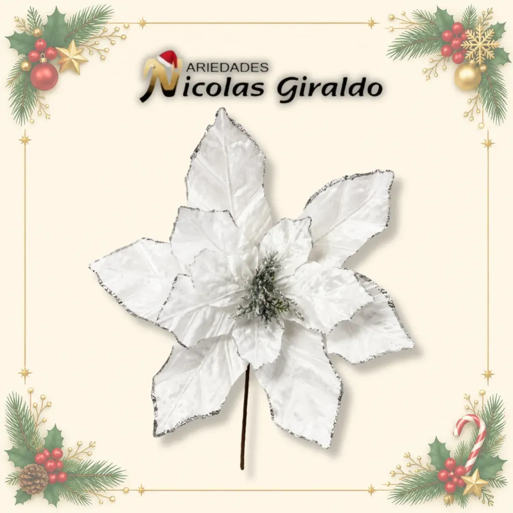 FLOR NAVIDAD GRANDE TODA BLANCA