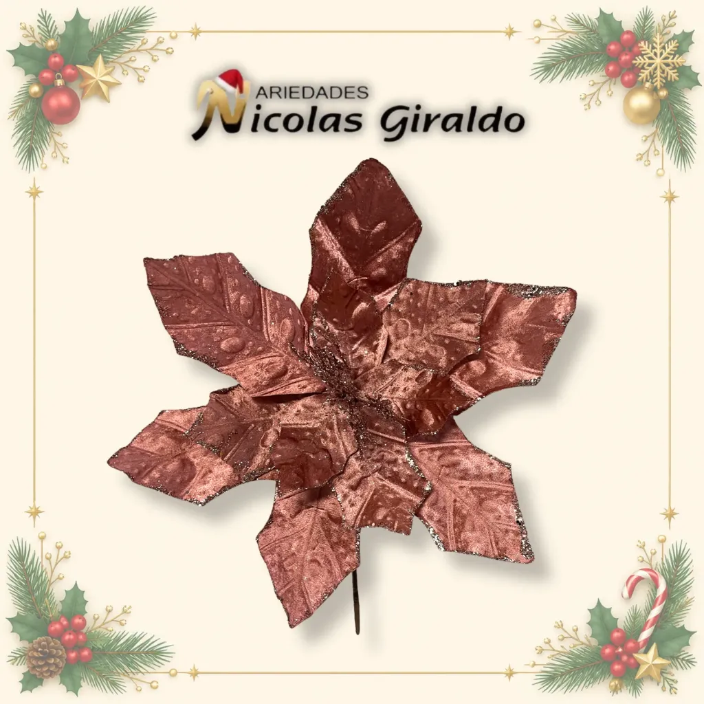 FLOR NAVIDAD GRANDE TODA PALO ROSA
