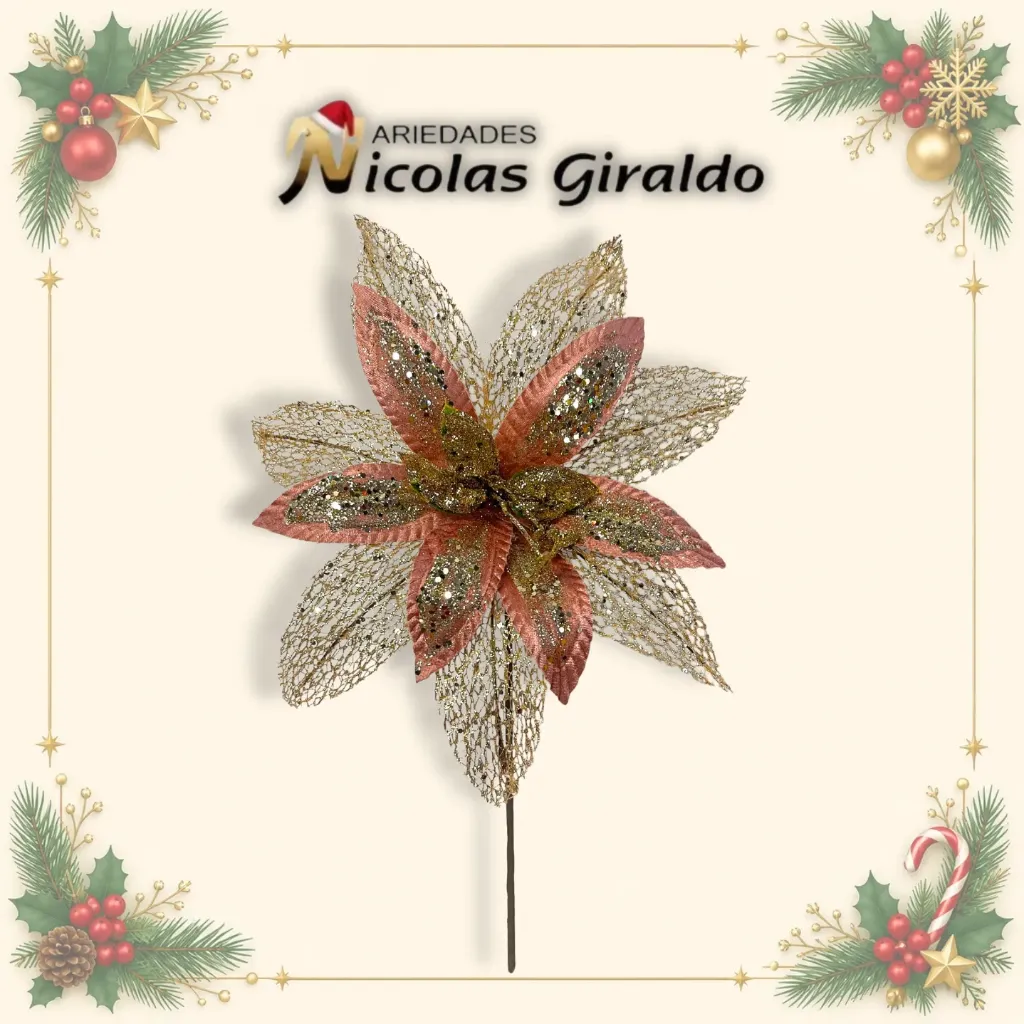 FLOR NAVIDAD GRANDE PALO ROSA