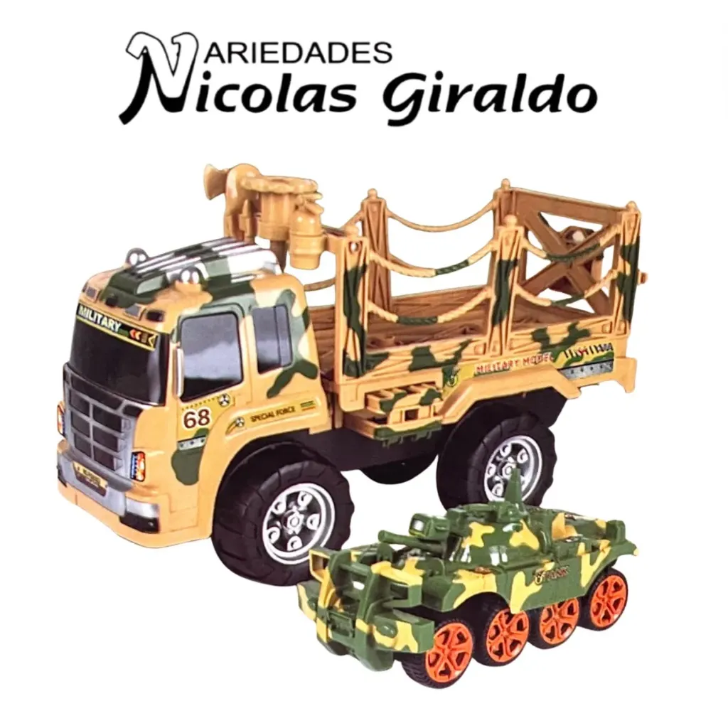 Carro militar gigante con accesorios