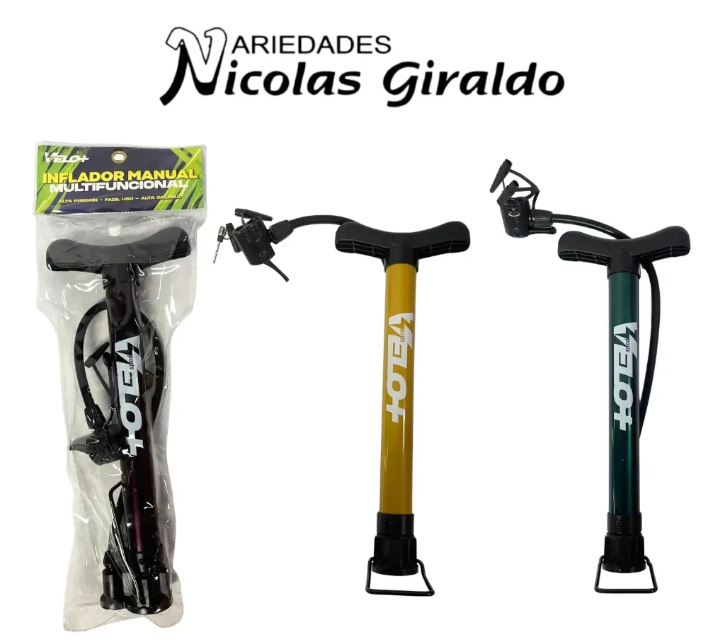 Inflador manual de bicicleta fino pequeño