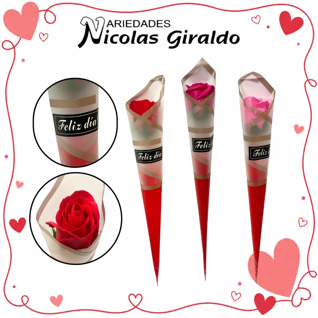 [YNC-182] Rosa artificial estuche x1 feliz dia
