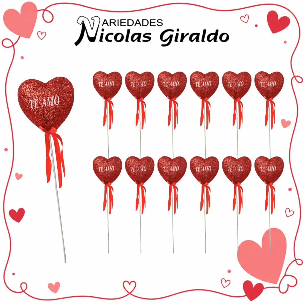 Corazon mediano te amo para ancheta paquete x12