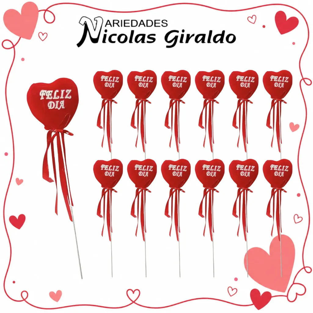 Corazon pequeño feliz dia para ancheta paquete x12