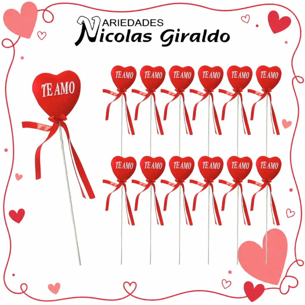 Corazon pequeño te amo para ancheta paquete x12