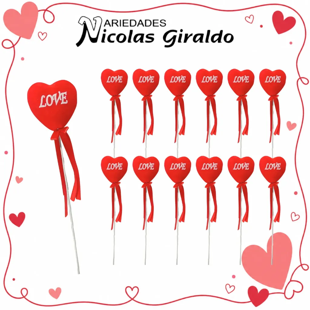 Corazon pequeño love para ancheta paquete x12