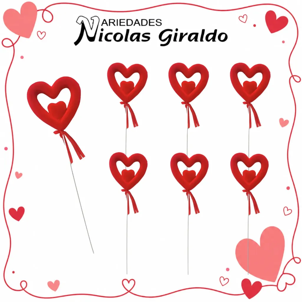 [YNC-259] Corazon doble grande para ancheta paquete x6
