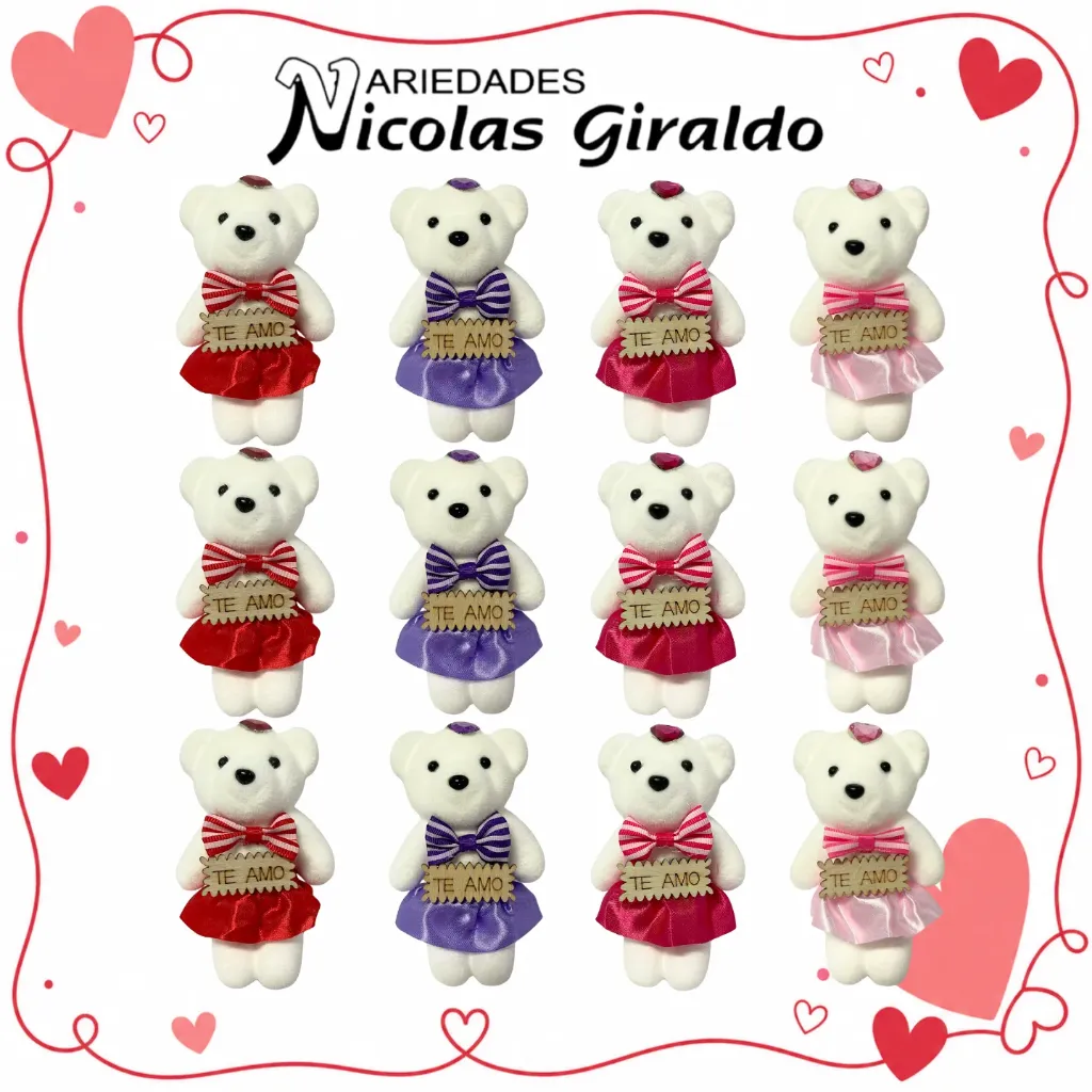 [YNC-233] Detalle oso decorativo te amo para ancheta paquete x12