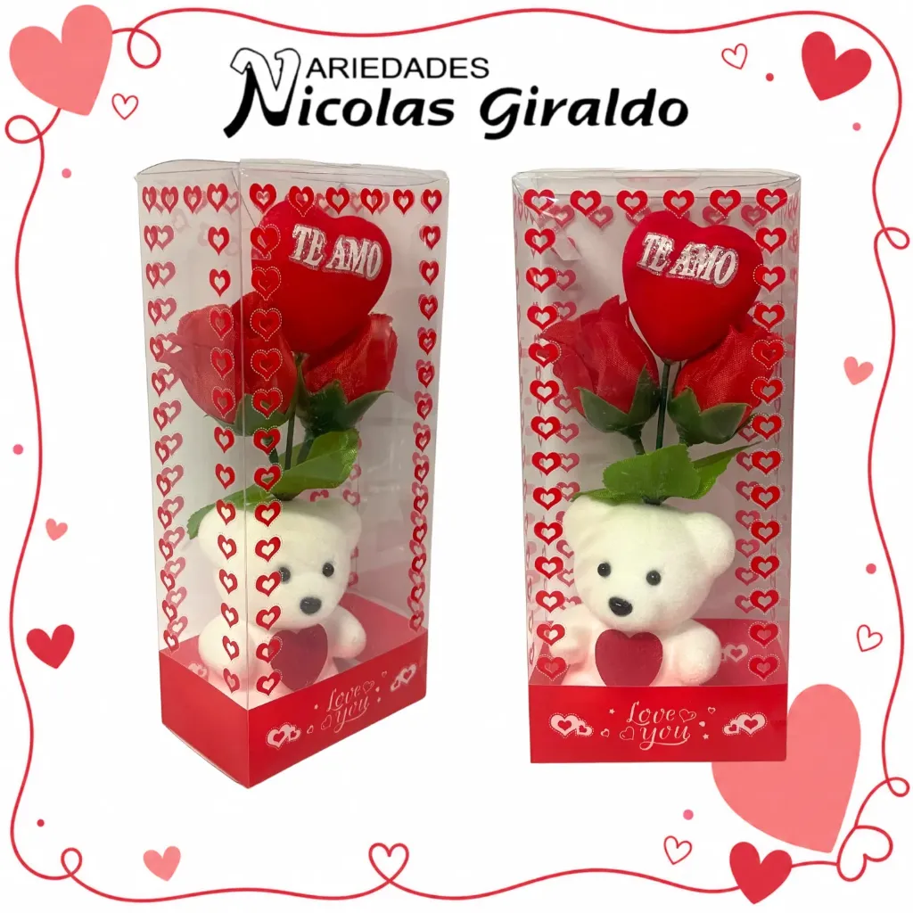 [YNC-253] Detalle acetato oso con rosa