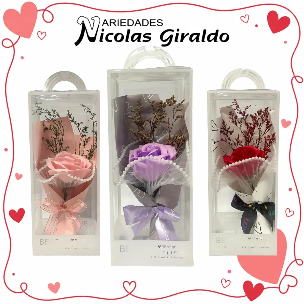 Detalle acetato grande fino con rosa