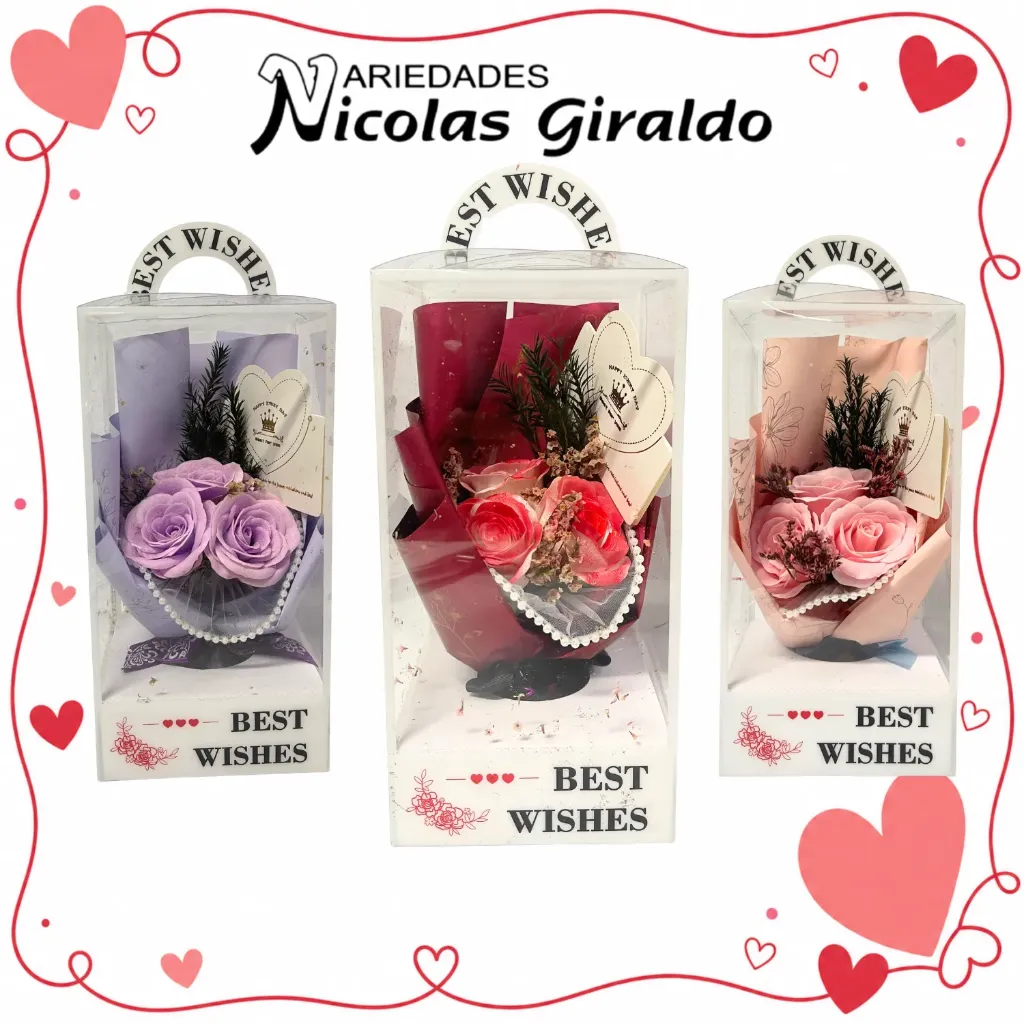 Detalle acetato grande fino con rosa