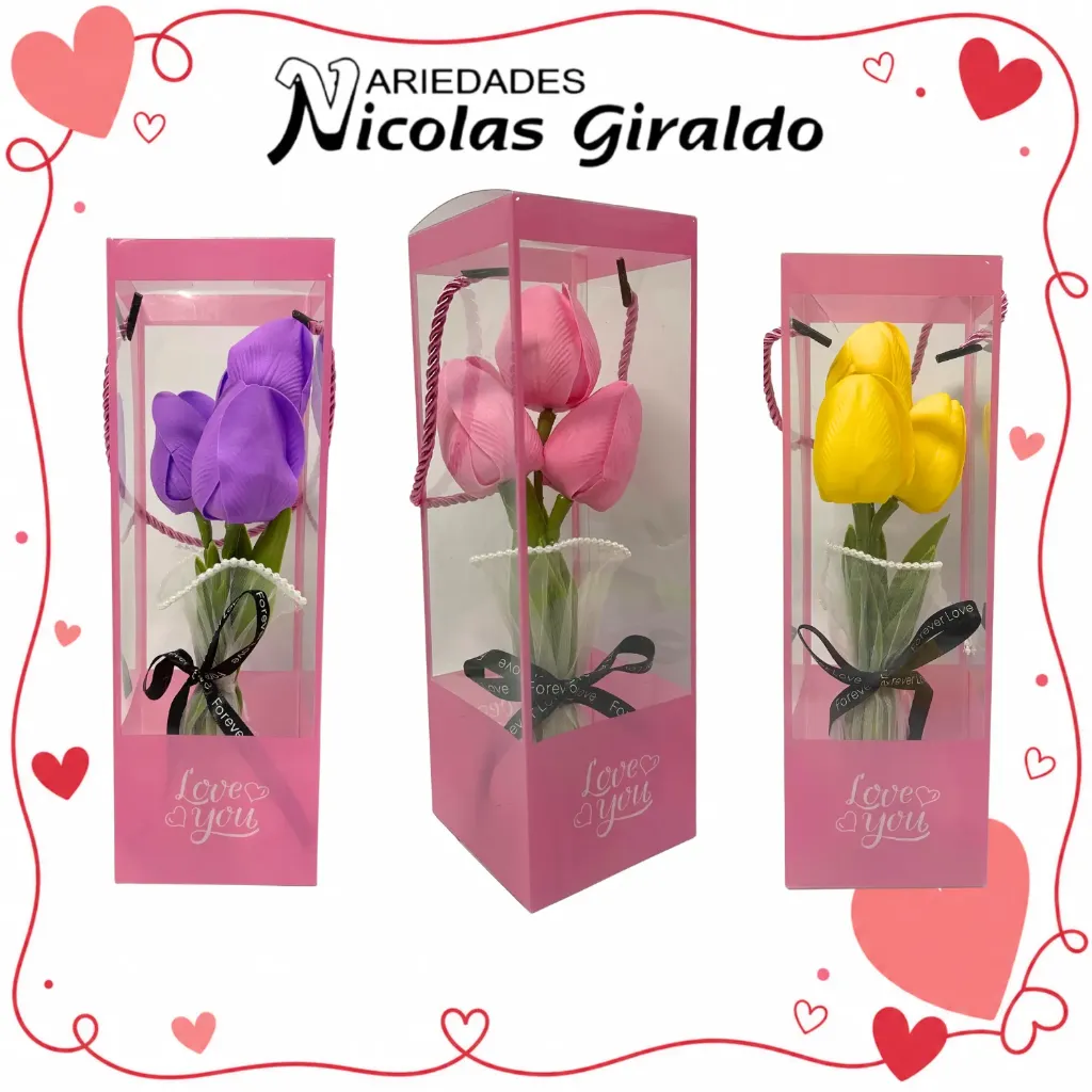 [YNC-185] Detalle acetato grande fino con tulipanes