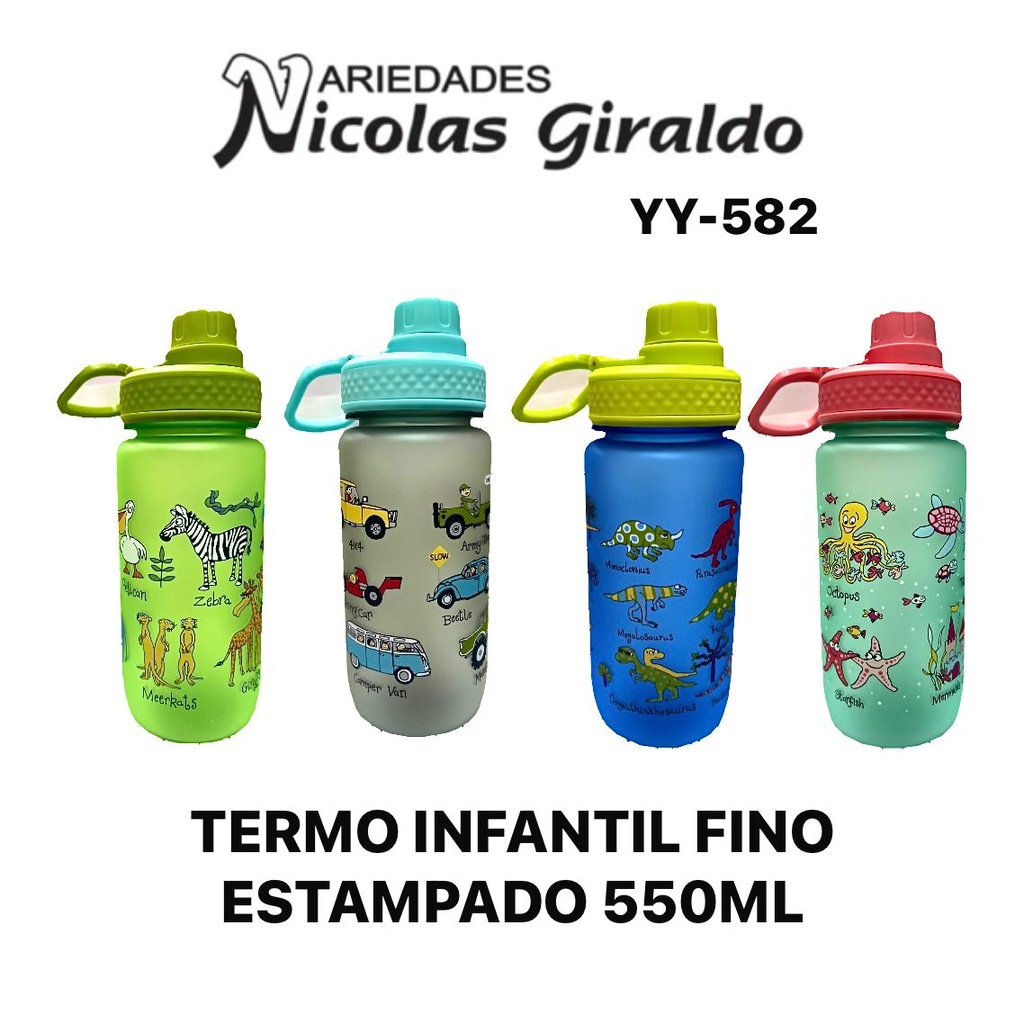 [YY-582-YNC] Termo infantil fino estampado 550ml