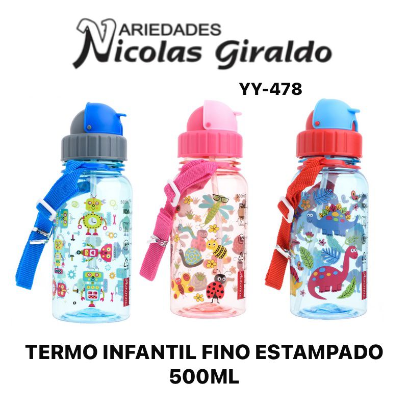 [YY-478-YNC] Termo infantil fino estampado 500ml