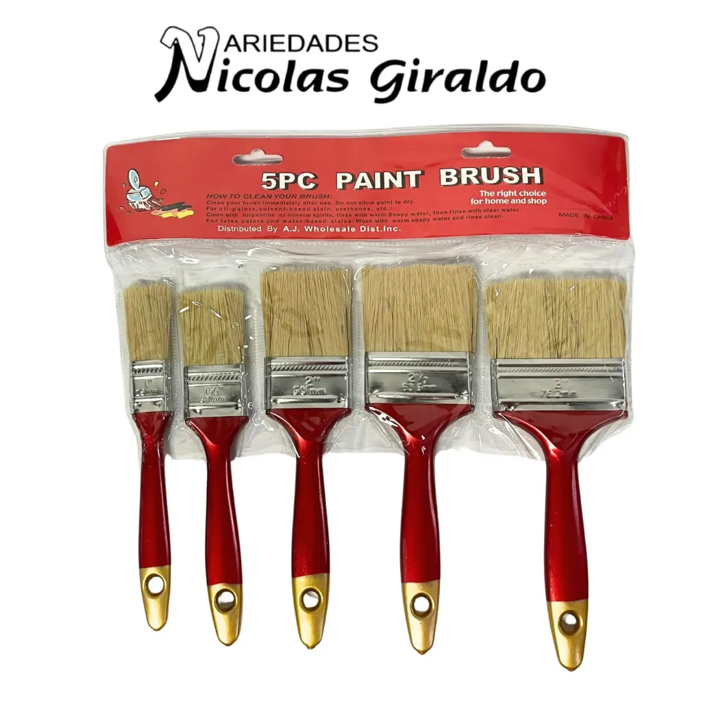 [YNC-280] Brocha pintar plastica estuche x5 unidades