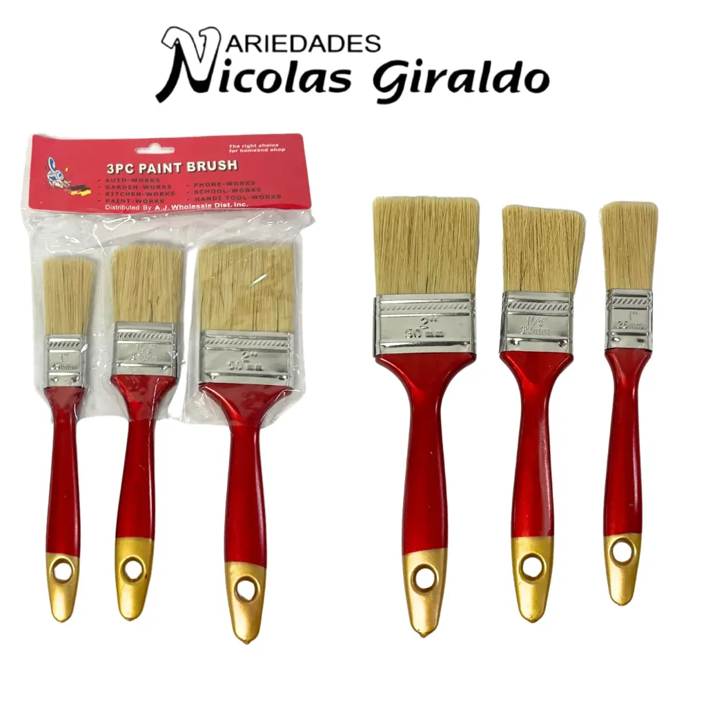 [YNC-279] Brocha pintar plastica estuche x3 unidades
