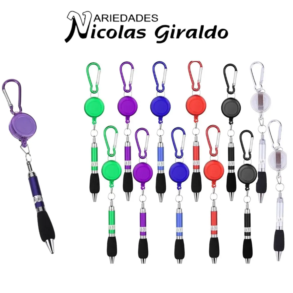 [YNC-268] Llavero lapicero con mosqueton paquete x12