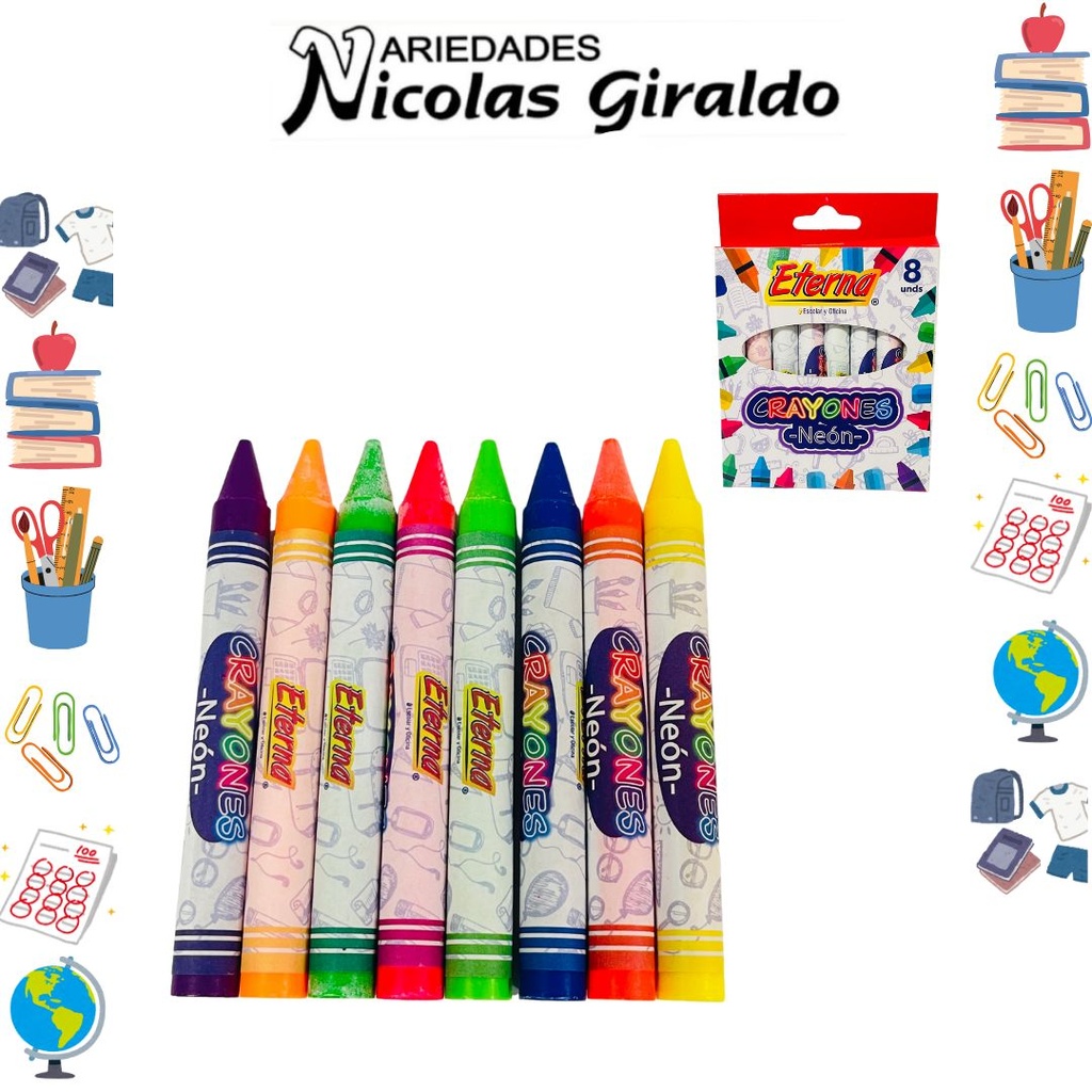 [ET365] Crayola eterna neon x8