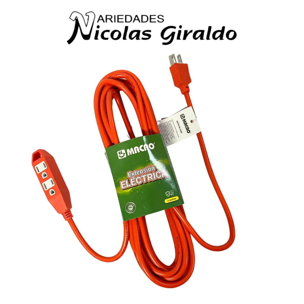 [MC-6M] Extension naranja Macao x6 metros con polo a tierra