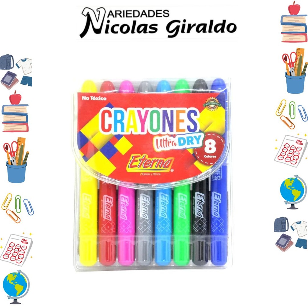 Crayola eterna ultradry retractil x8