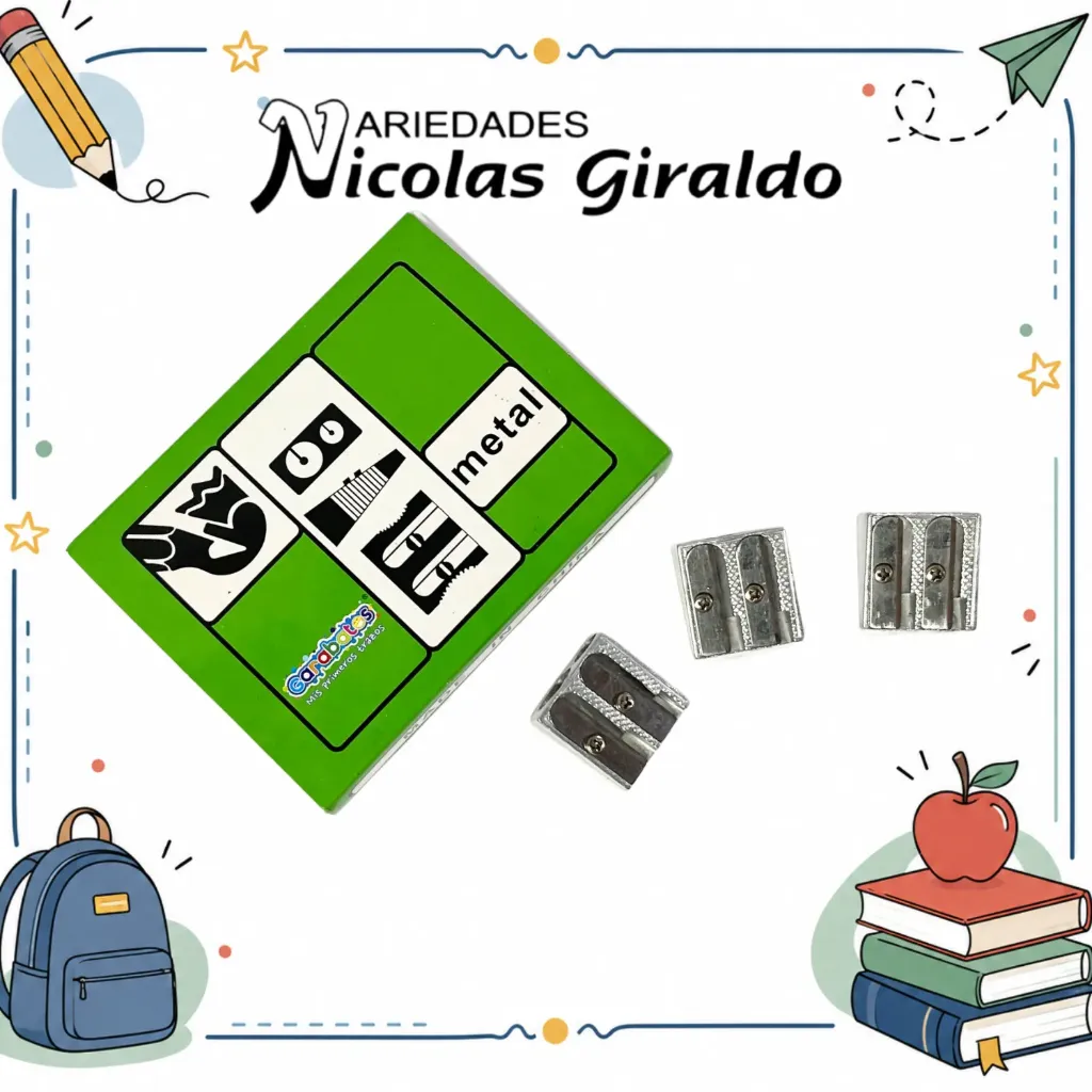 Sacapuntas metal doble caja verde caja x12