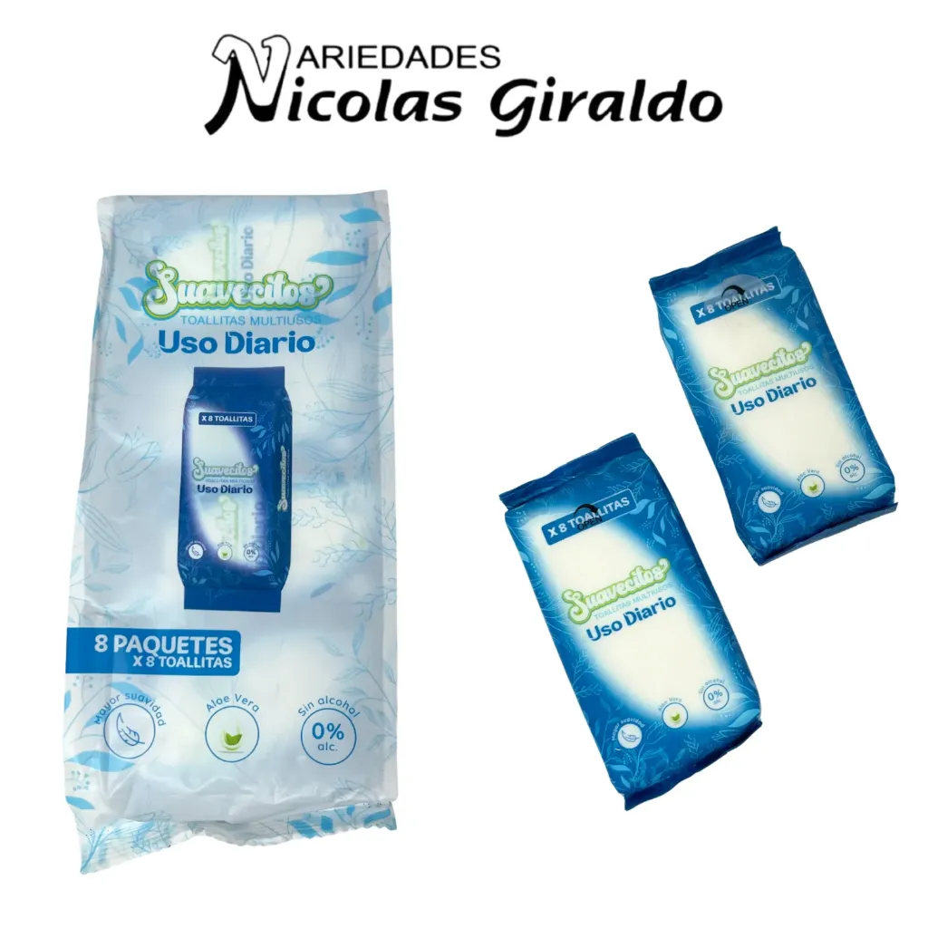Toallitas multiusos humedas suavecitos mini x8 PQT X8