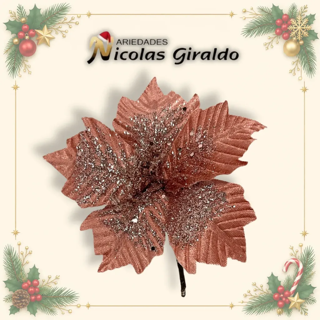 FLOR NAVIDAD PEQUEÑA PALO ROSA
