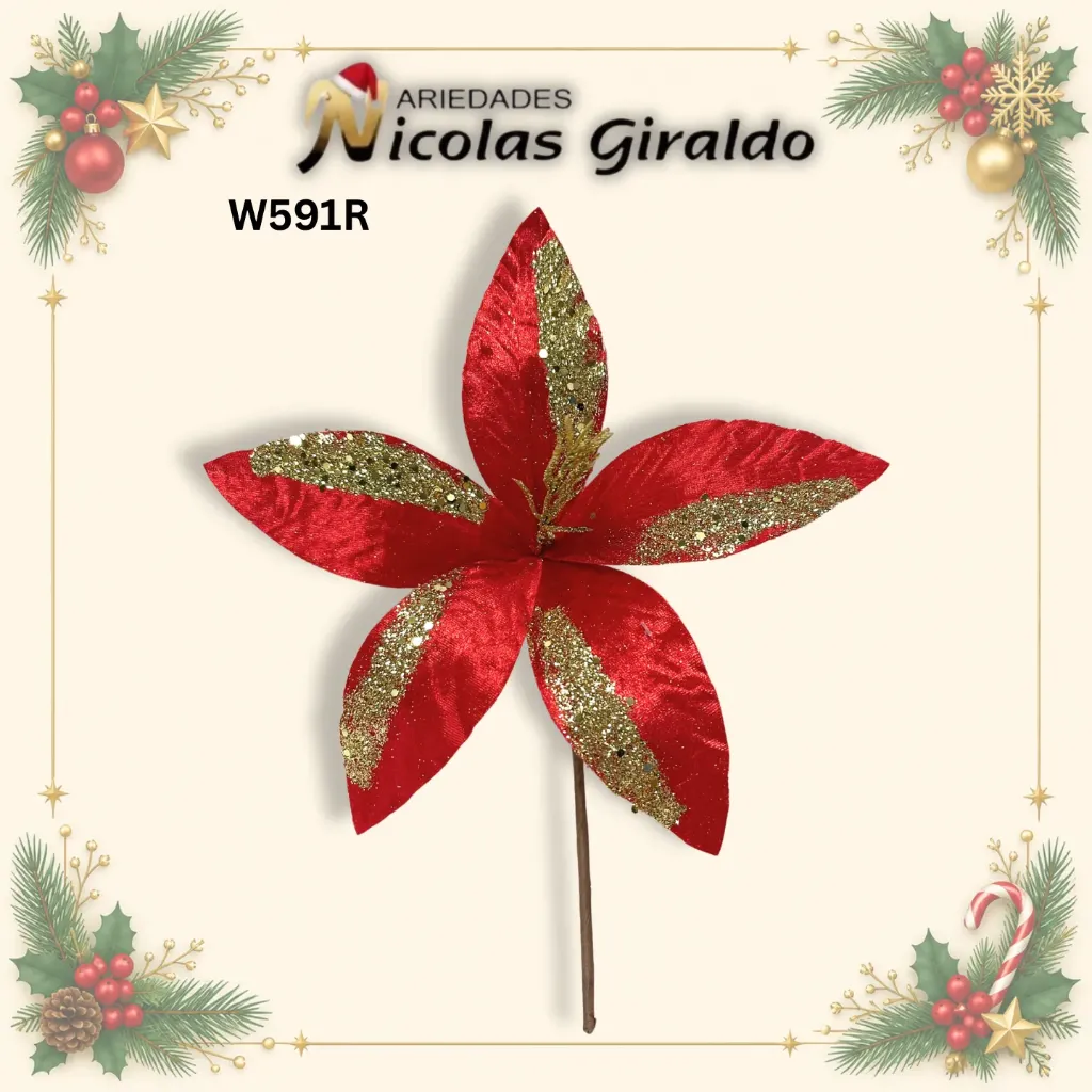 FLOR NAVIDAD MEDIANA ROJA