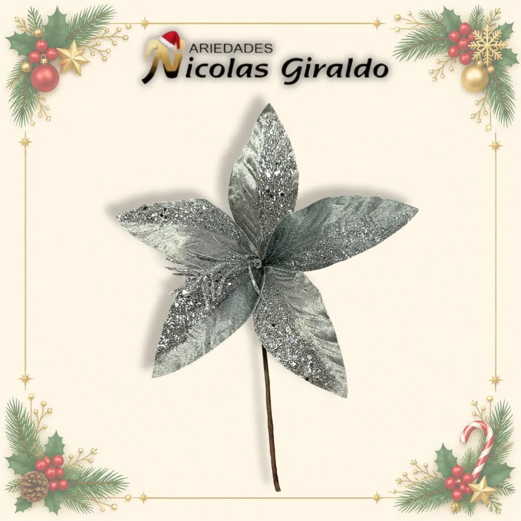 [W591S] FLOR NAVIDAD MEDIANA PLATA
