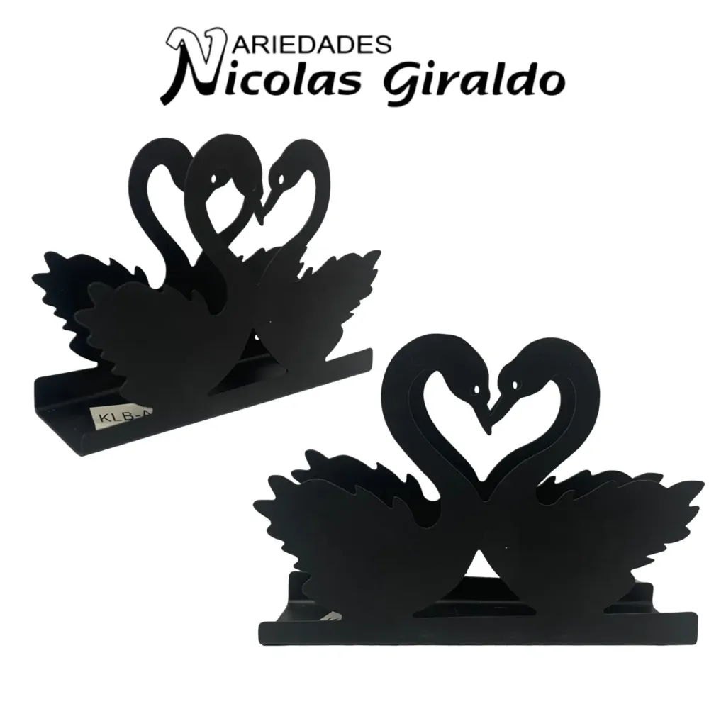 Servilletero metal figura cisnes
