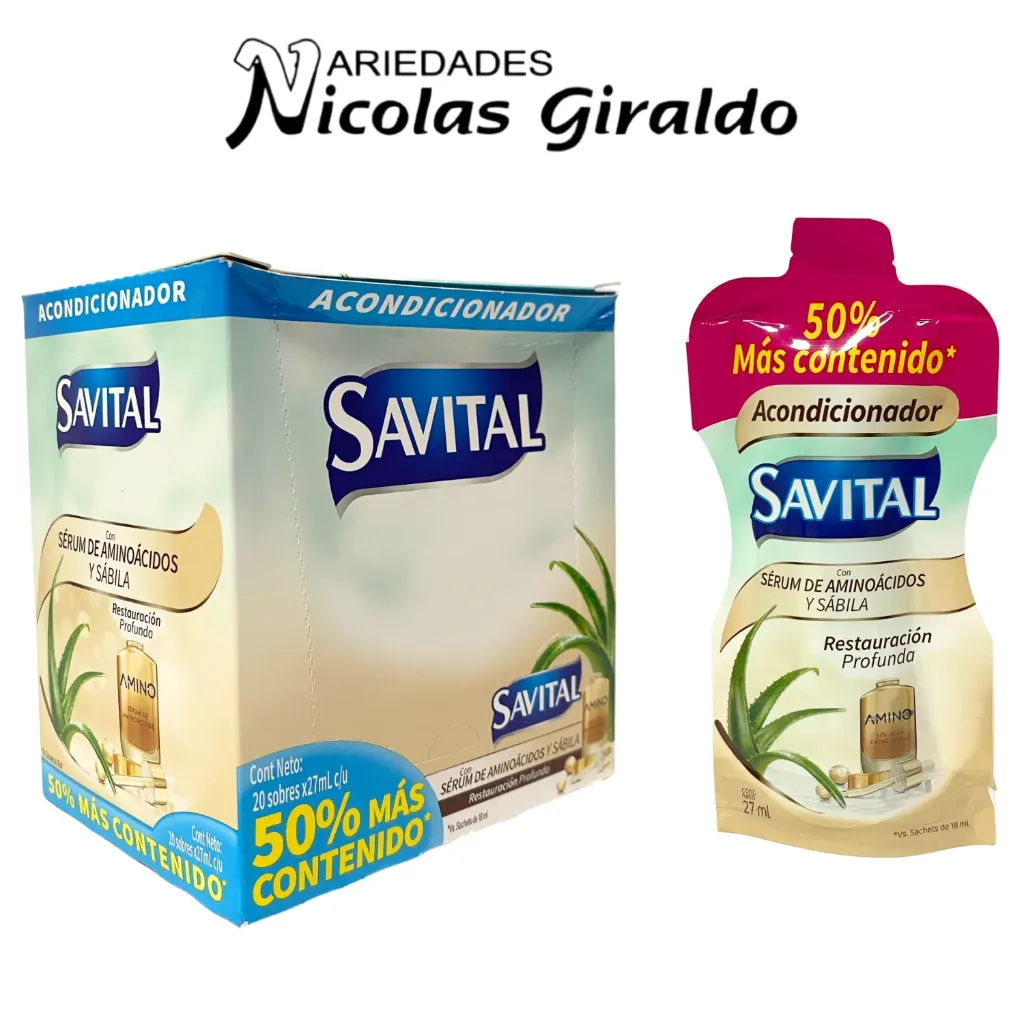 [64860773] Acondicionador savital aminoacidos sobre 27ml caja x20