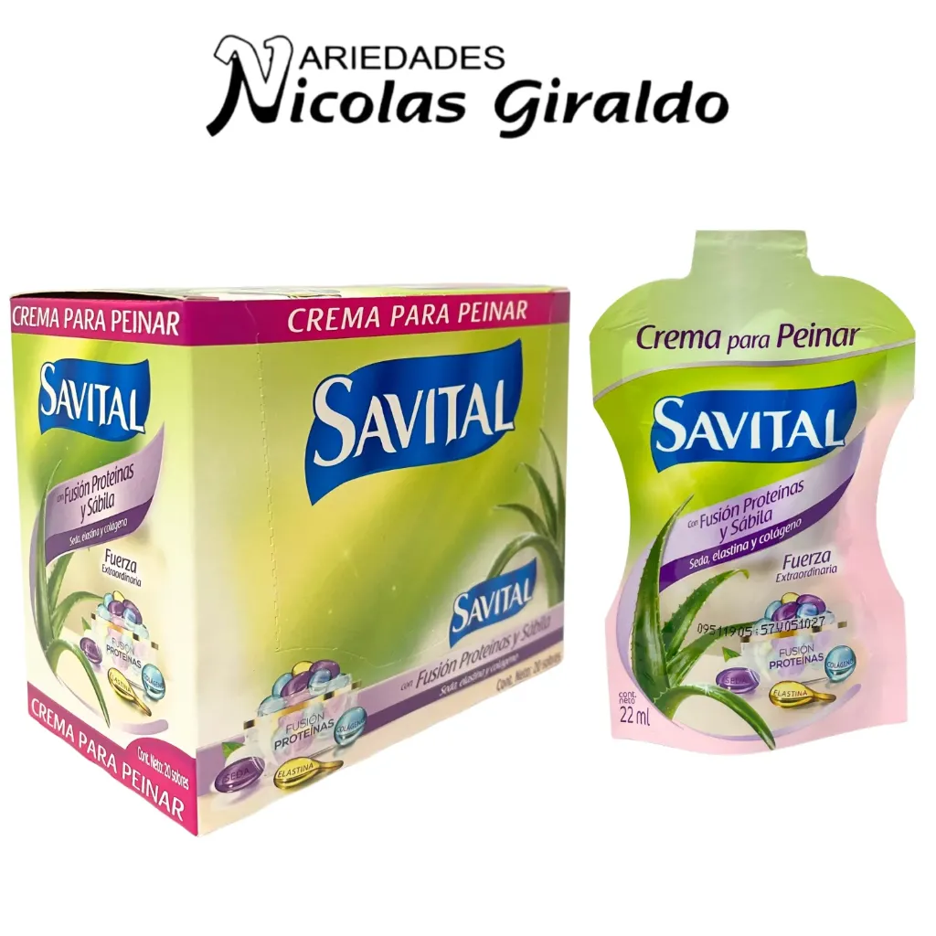 Crema peinar savital hialuronico sobre 22ml caja x20