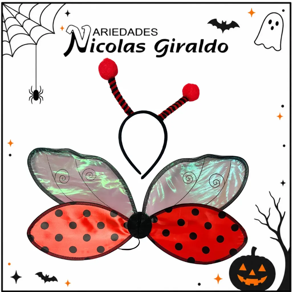 [AS-H3109] Alas mariquita tornasol diadema fina halloween
