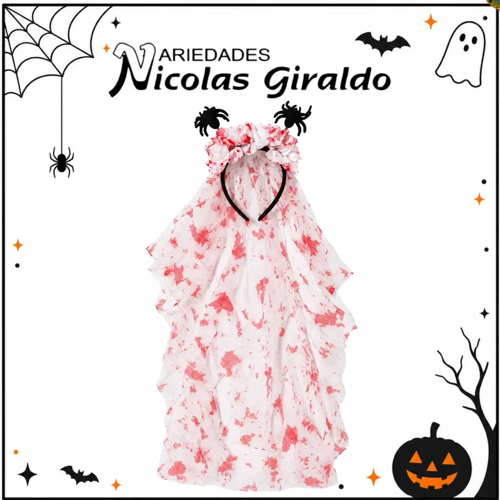 [AS-H5102] Diadema novia velo halloween