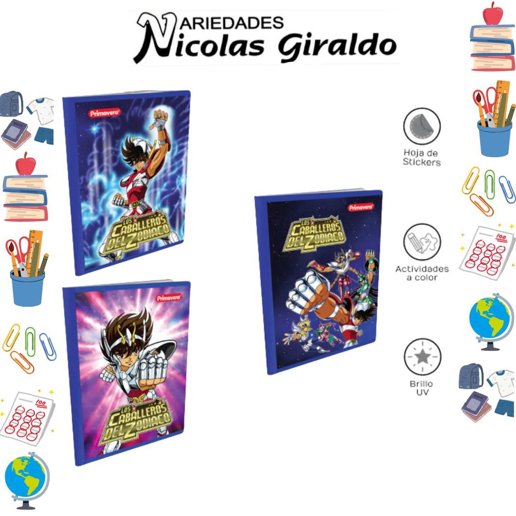 Cuaderno cosido primavera 100H cuadro caballeros