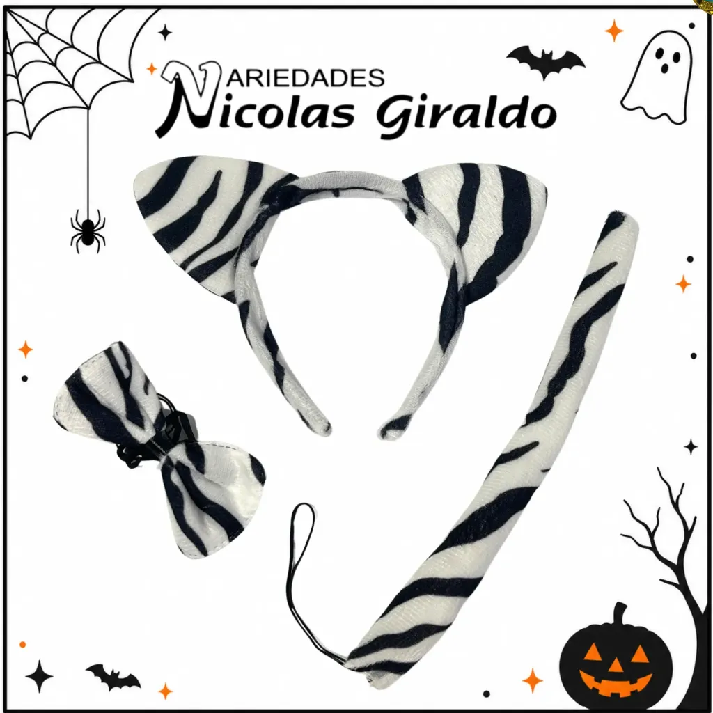 Diadema set cebra 3pcs Halloween