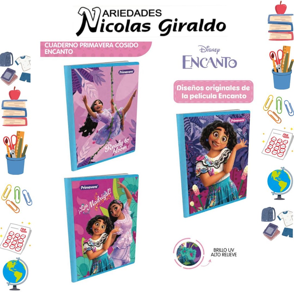 Cuaderno cosido primavera 100H cuadro encanto