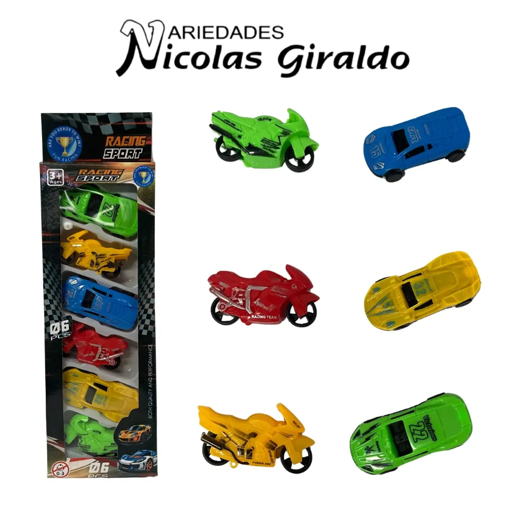 Carro coleccion plastico x6