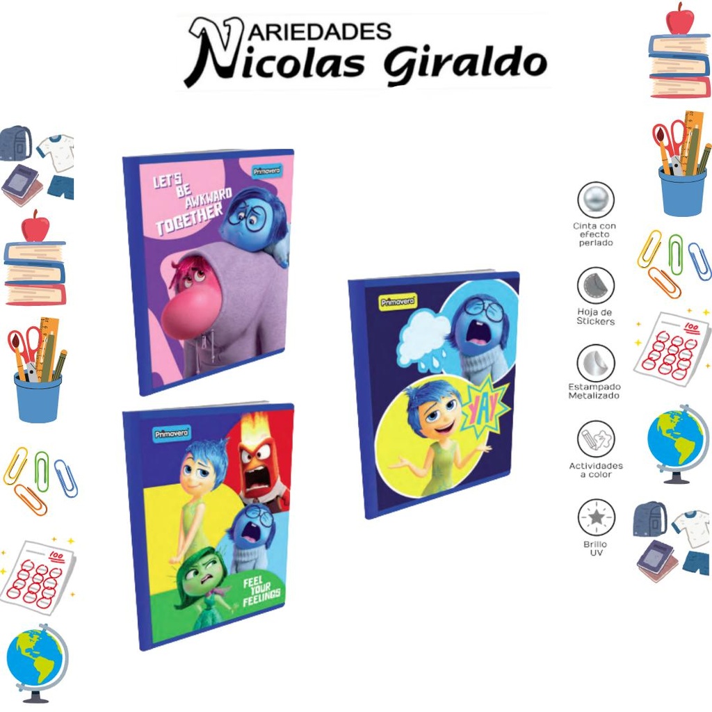 Cuaderno cosido primavera 100H cuadro intensamente