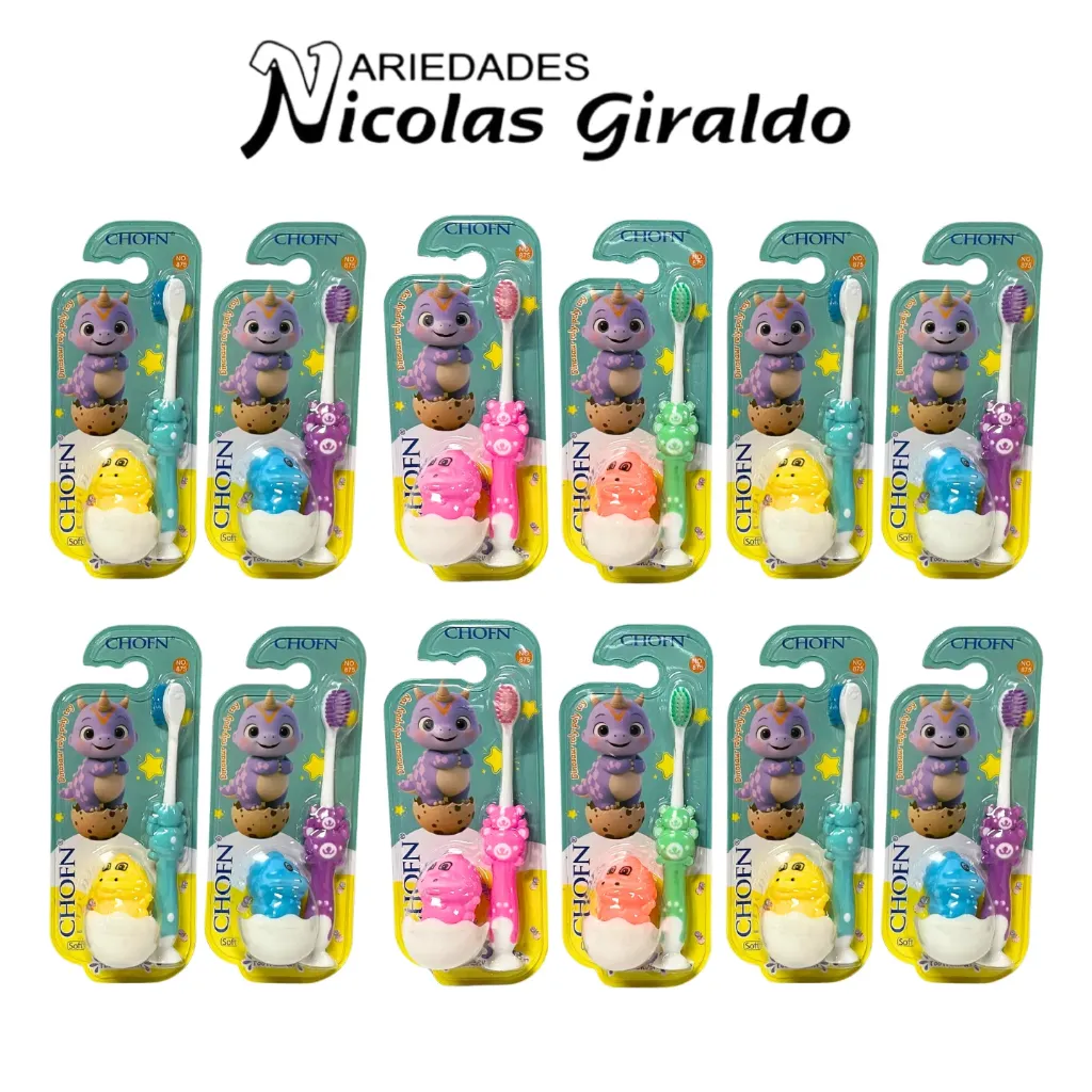 Cepillo dental infantil con juguete sorpresa caja x12 (No:875)