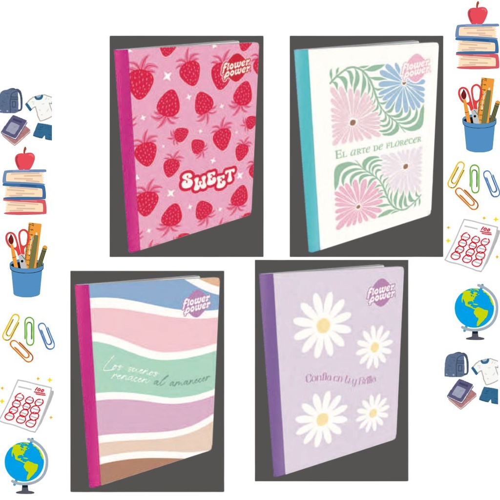 Cuaderno cosido primavera 100H cuadros TRENDY