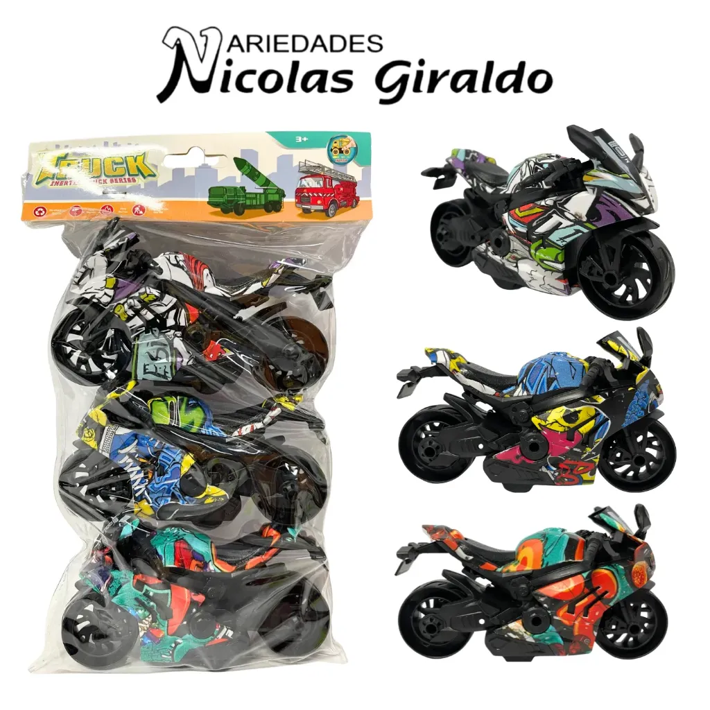 Moto impulso fina estampada bolsa x3