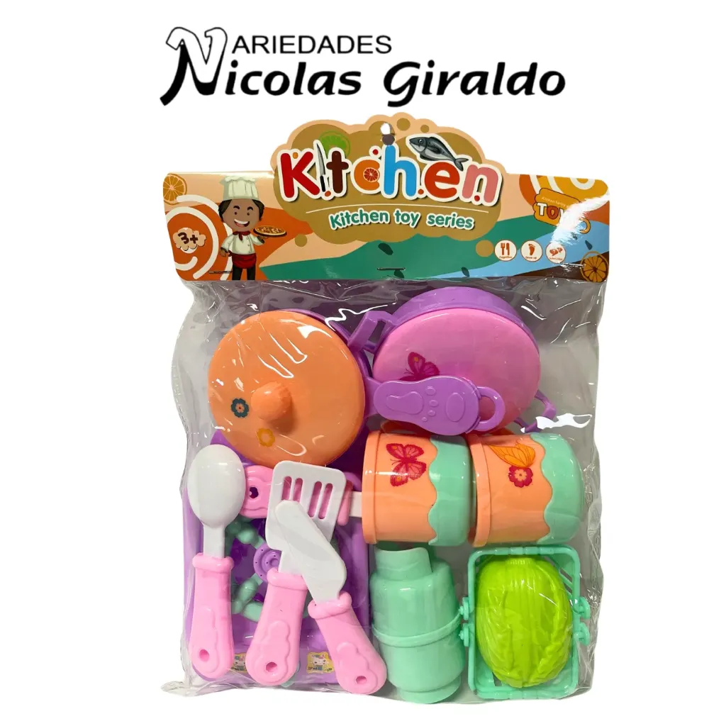 [MG41138] Vajilla infantil fina en bolsa color pastel