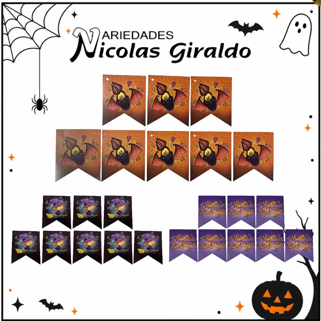 [G2PHAL] Banderin 2 puntas halloween