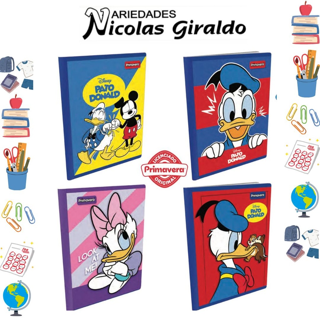 [P3786] Cuaderno cosido prim. 100 H raya donald