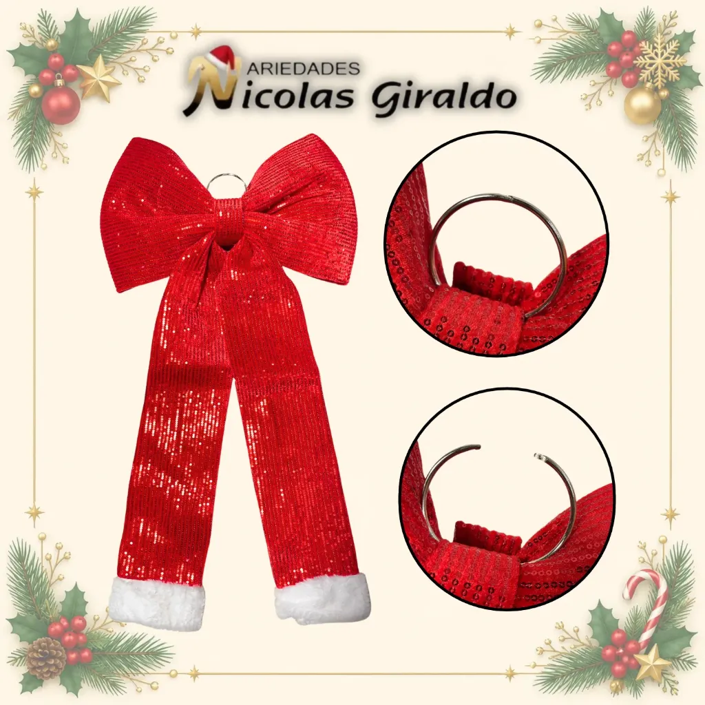 [MW27-26] MOÑO NAVIDEÑO GIGANTE FINO ROJO DE TELA