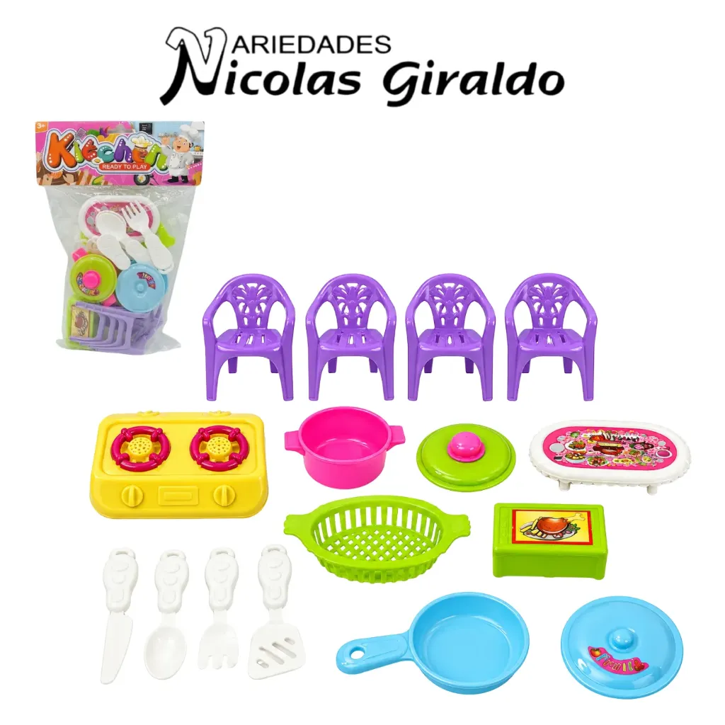 [CA1492] Vajilla infantil bolsa con sillas