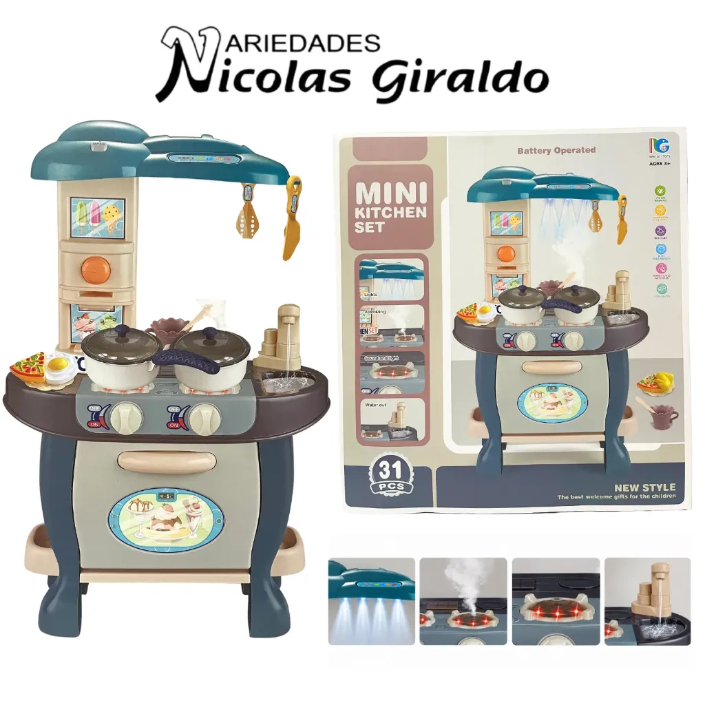 [MG48528] Cosina infantil en caja grande con accesorio vapor