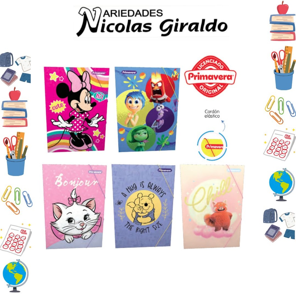 Carpeta primavera plastica liga niña